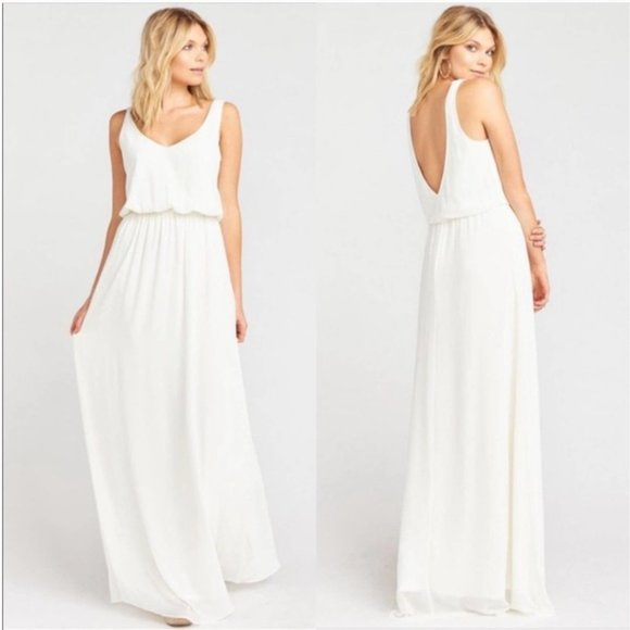 Kendall Maxi Dress ~ Ivory Crisp-Small - Picture 1 of 5